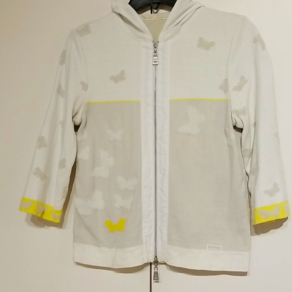 Blue Willi's White Zippered Hoodie